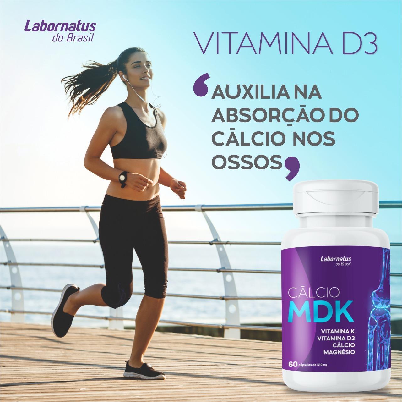 Cálcio Mdk Vitaminas D3+K2 + Magnésio 60 Cápsulas 4 Caixas