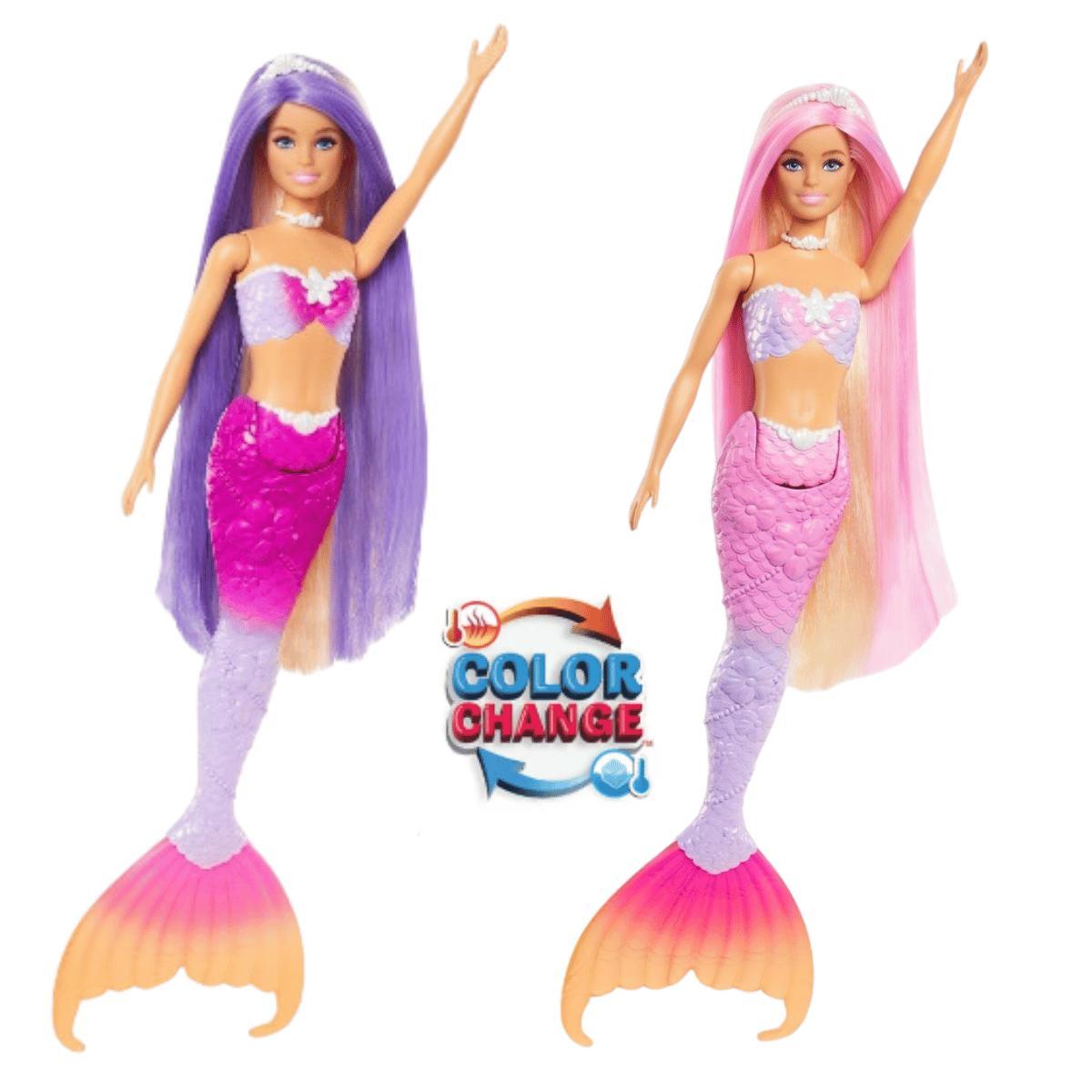 Miniatura Boneca Barbie Sereia Cores Mágicas Color Change 3+ Mattel