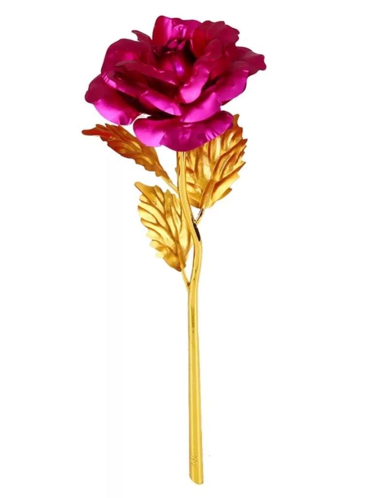 Miniatura A Rosa Encantada Golden Rose Presente De Natal Pink