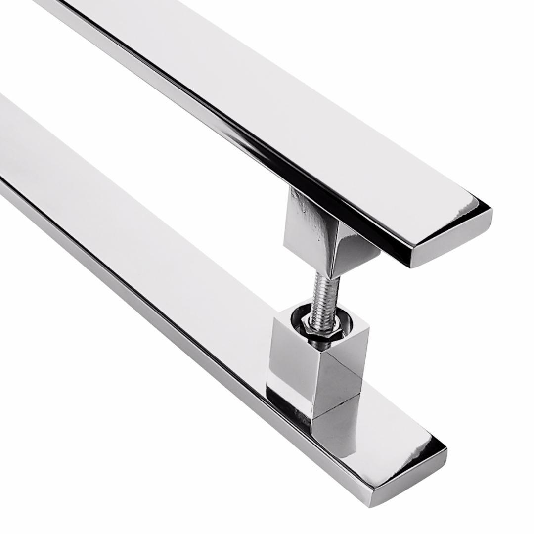 Miniatura Puxador Inox Para Porta Pivotante Madeira Vidro 80 Cm 4 cm - Novo - Cinza - 7899772130007 - Puxador - Metalcromo - Porta - 3.8 cm - MetalCromo - Madeira - Puxador Inox Para Porta Pivot.