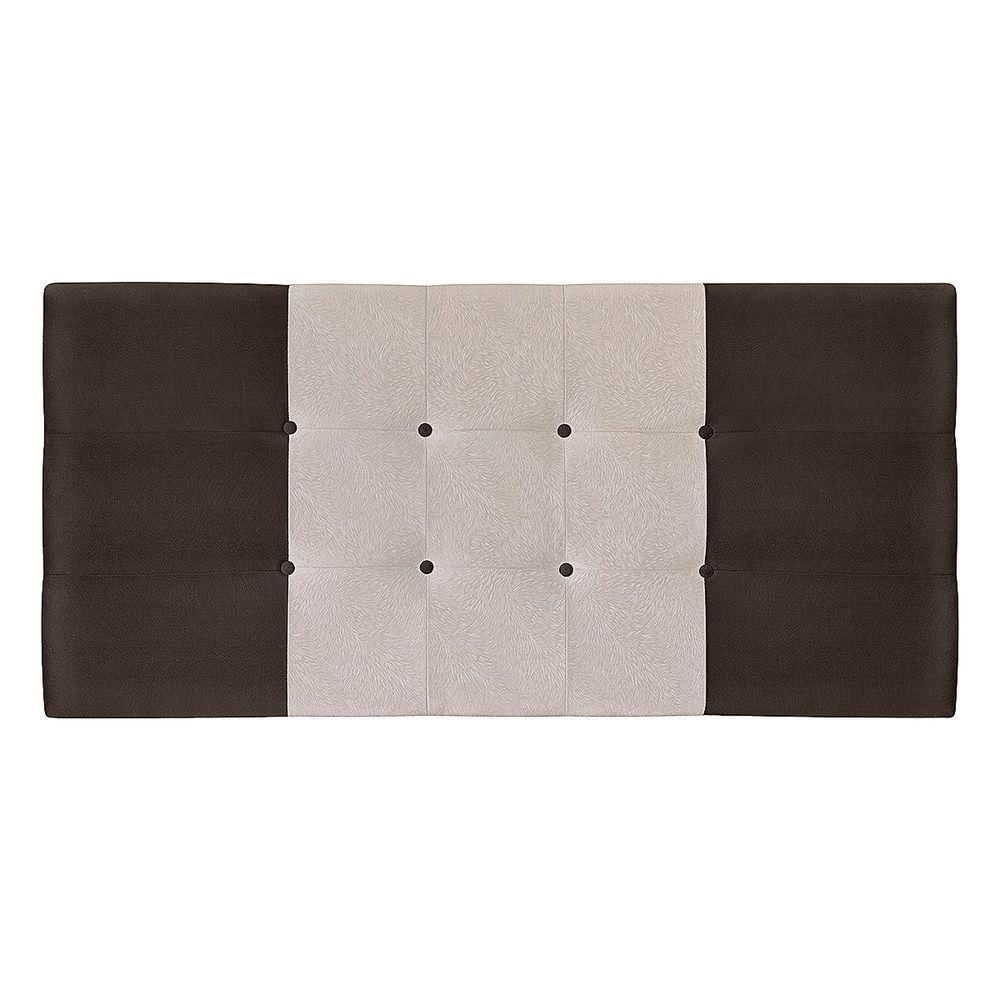 Miniatura Painel Estofado Mini Cooper 94 Cm Para Cama Box Quarto Solteiro Suede Marrom/bege