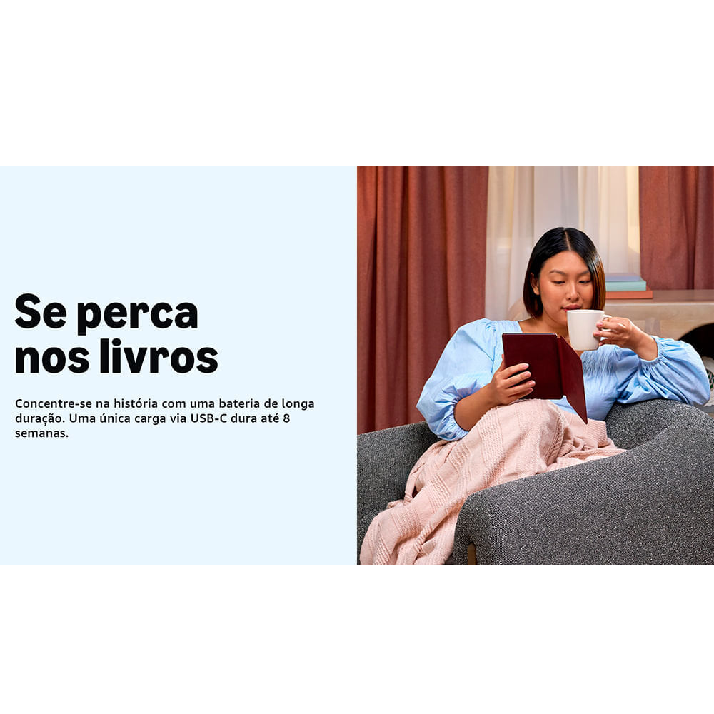 Miniatura E-reader Amazon Kindle Colorsoft com 7,05", 16GB, Iluminação Frontal Ajustável, Preto - B0CX8MT2M2