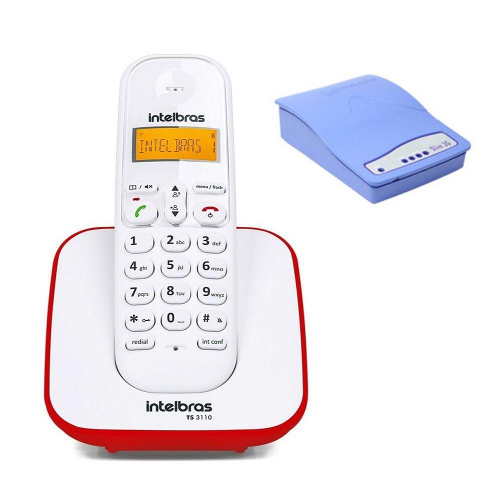 Miniatura Telefone Fixo Sem Fio Bina Ts 3110 Intelbras Entrada Chip 3G Homologação: 37041206856