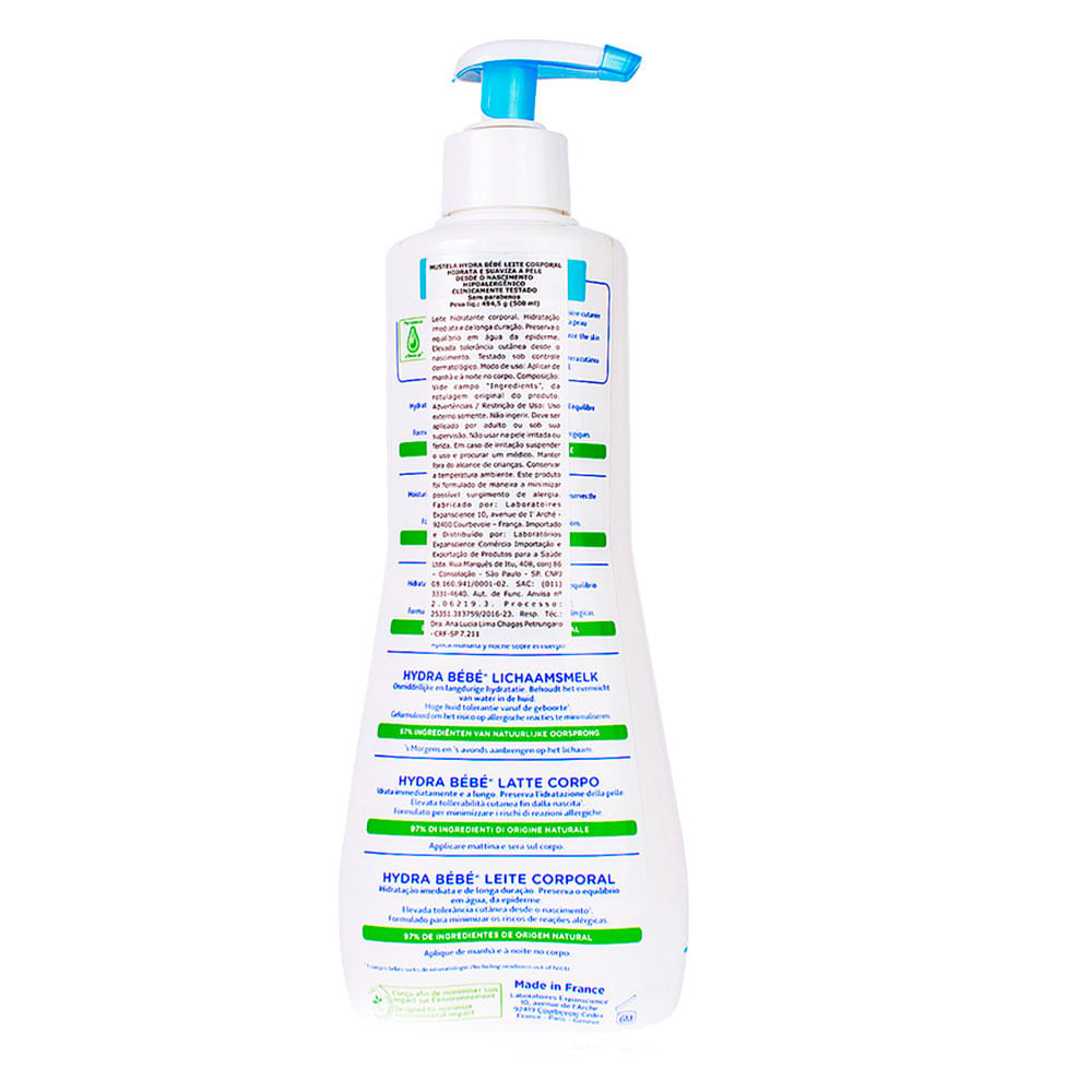 Miniatura Hidratante Mustela Hydra Bebê 500ml