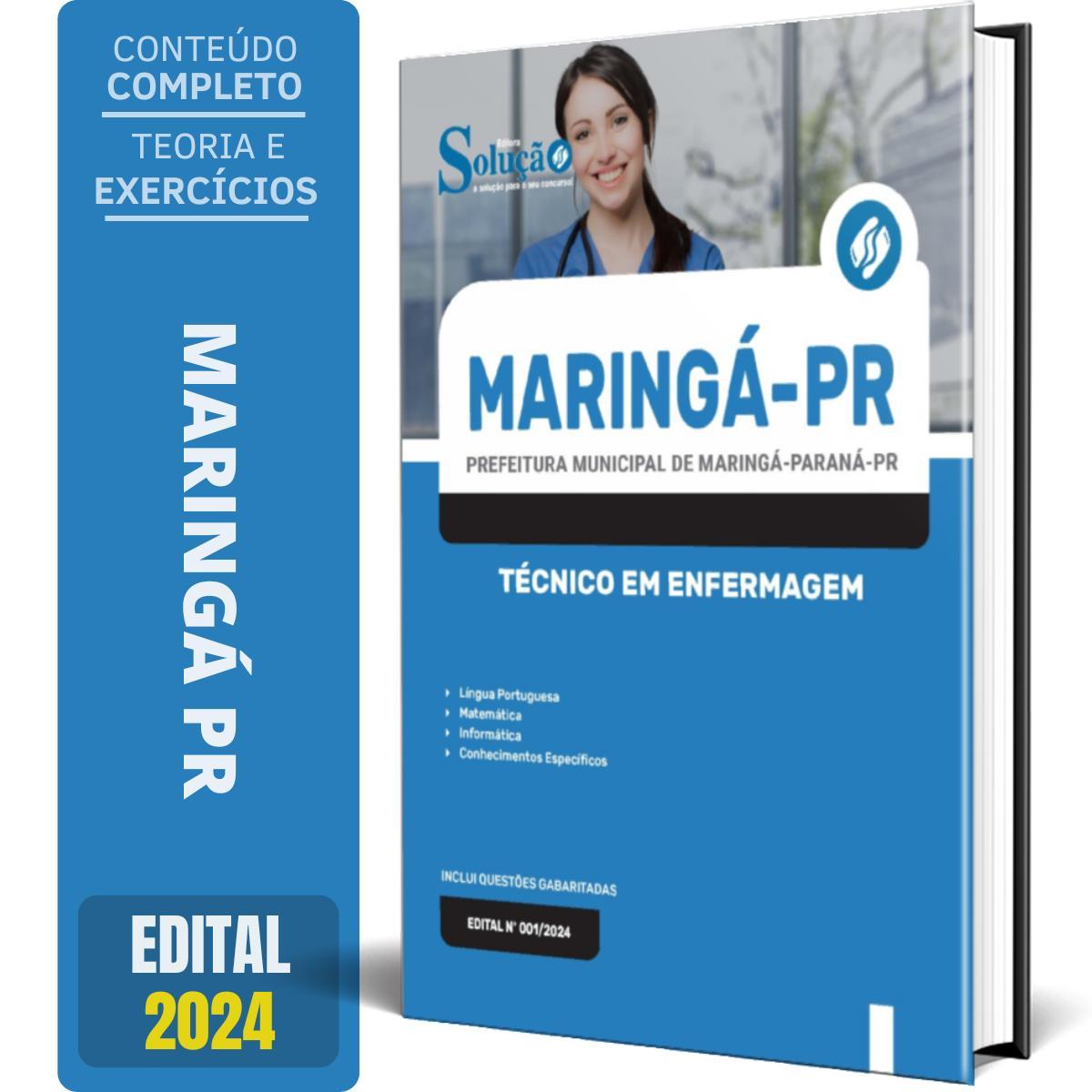 Miniatura Apostila Prefeitura Maringá Pr 2024 - Técnico Em Enfermagem