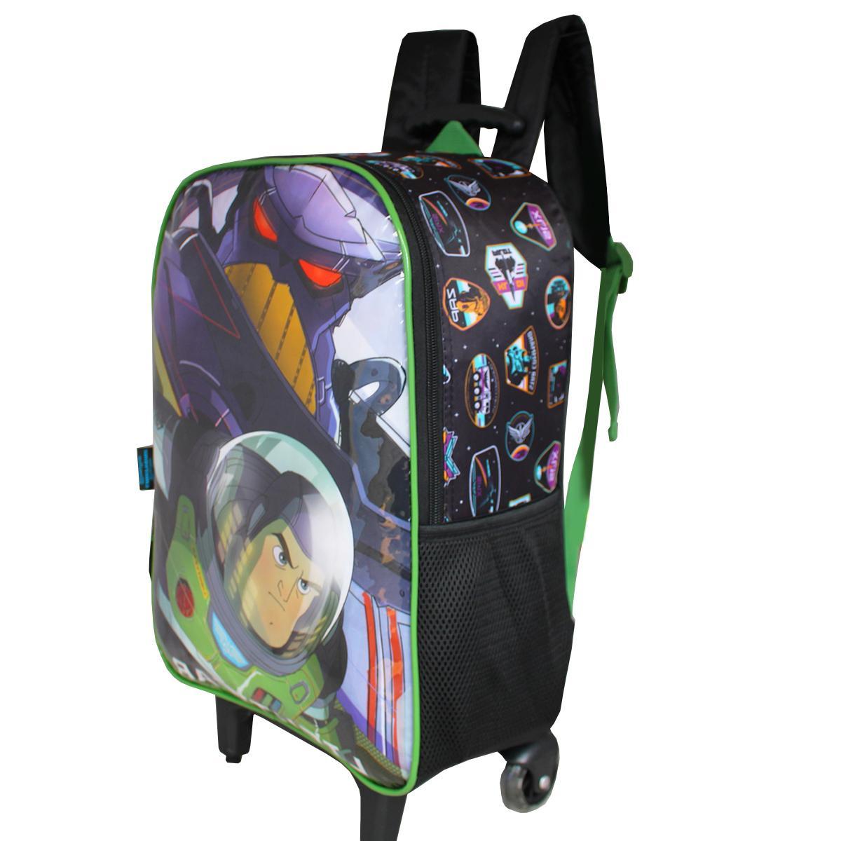 Mochila Escolar De Rodinhas Buzz Lightyear Toy Story Preto