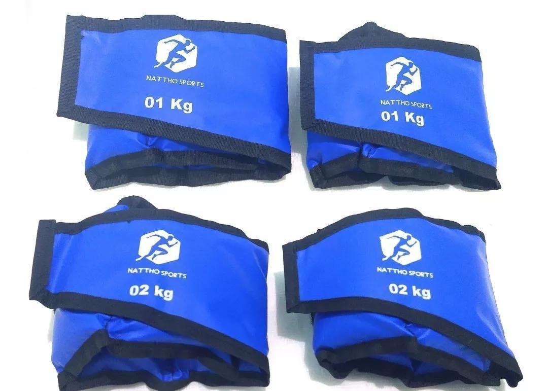 Miniatura Kit Caneleira De Peso 1Kg / 2Kg Treino De Perna Fisioterapia