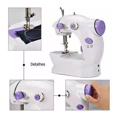 Miniatura Mini Maquina Costura Elétrica Portátil Roupa Bivolt C Pedal