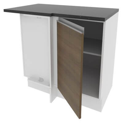 Miniatura Balcão de Canto Madesa Acordes Glamy 100% MDF 1 Porta Branco/Rustic Cor:Branco/Rustic