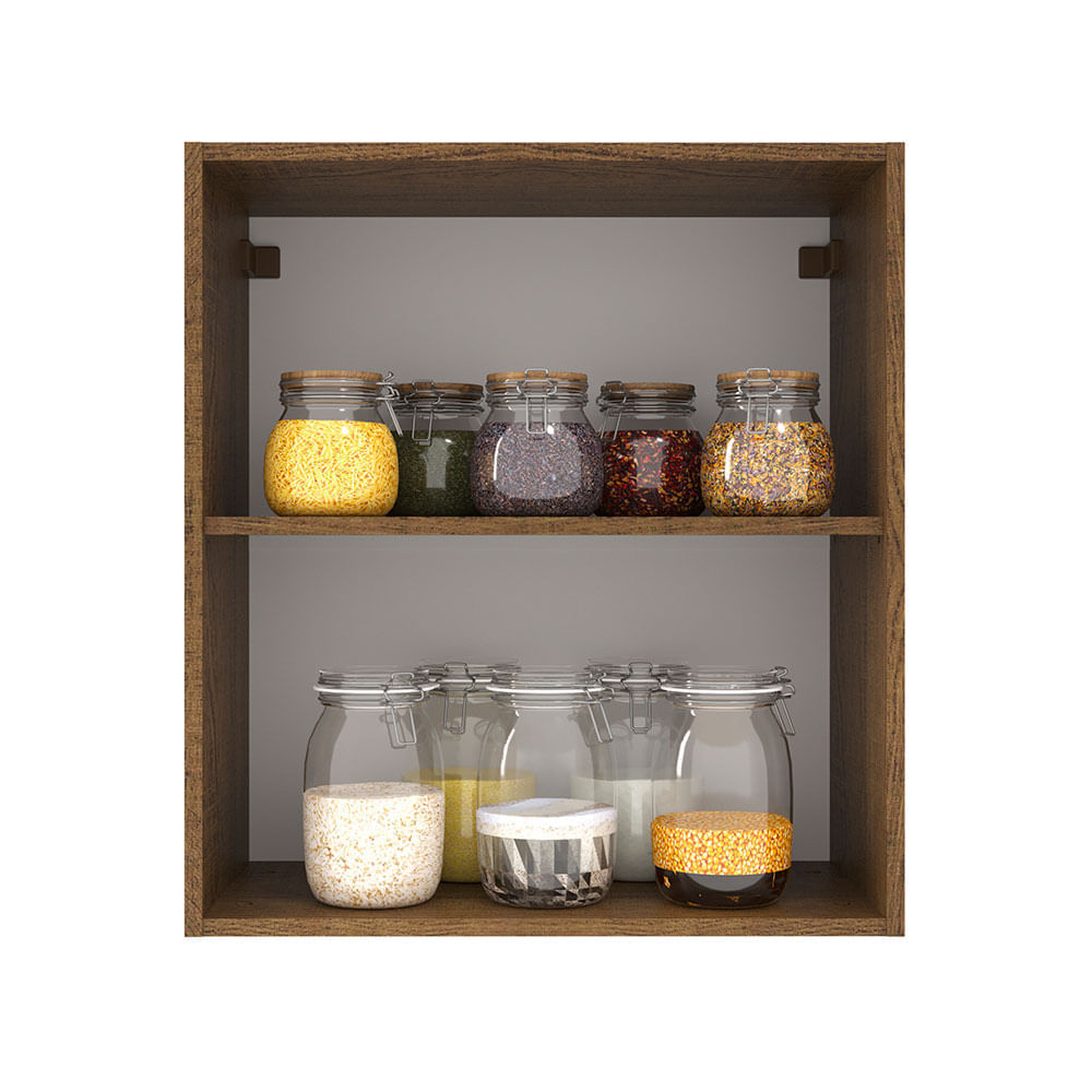 Miniatura Armário Aéreo Madesa Agata 60 cm 1 Porta Rustic/Cinza Cor:Rustic/Cinza