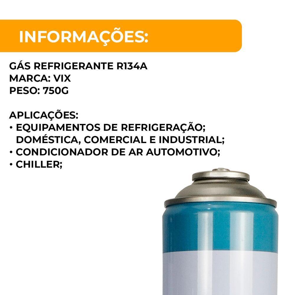 Miniatura Gás Refrigerante R134a Vix Cilindro De 750g - Marca Vix único