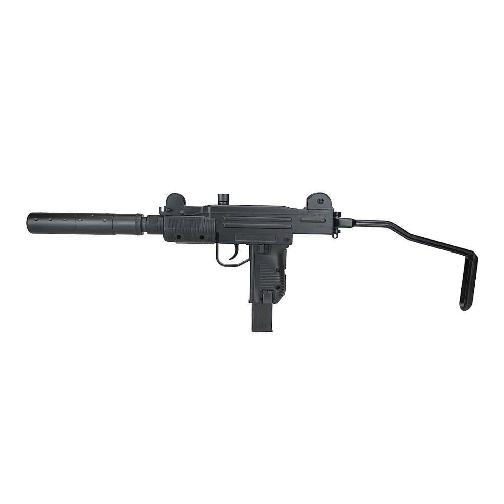 Miniatura Rifle De Pressão Co2 Mini Uzi Polímero Blowback 4.5mm