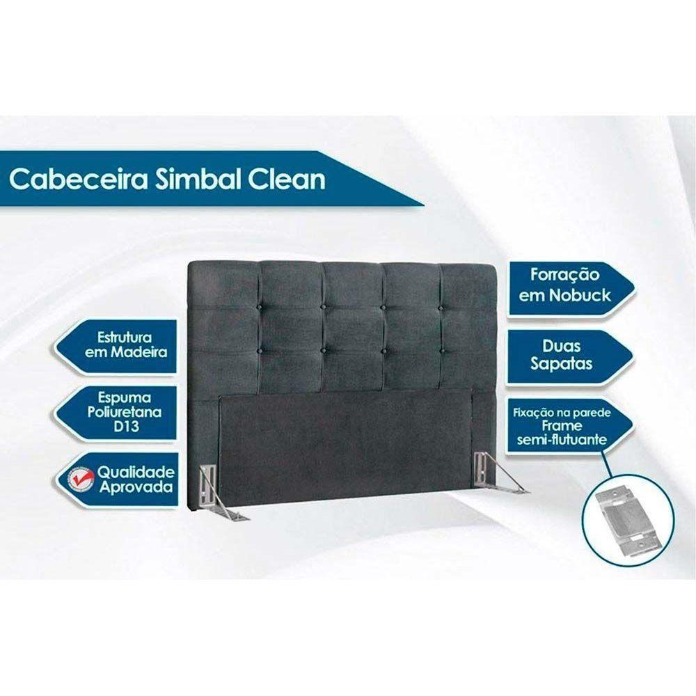 Cama Box Queen Crc + Colchão Ortopédico Light Ortobom + Cabeceira Clean Suede Marrom