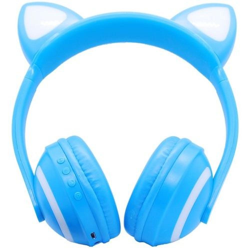 Miniatura Fone De Ouvido Orelha Gato Led 7 Cor Bluetooth Headset Azul Bluetooth - Fone de ouvido - Exbom - Hf-c204bt - Headset