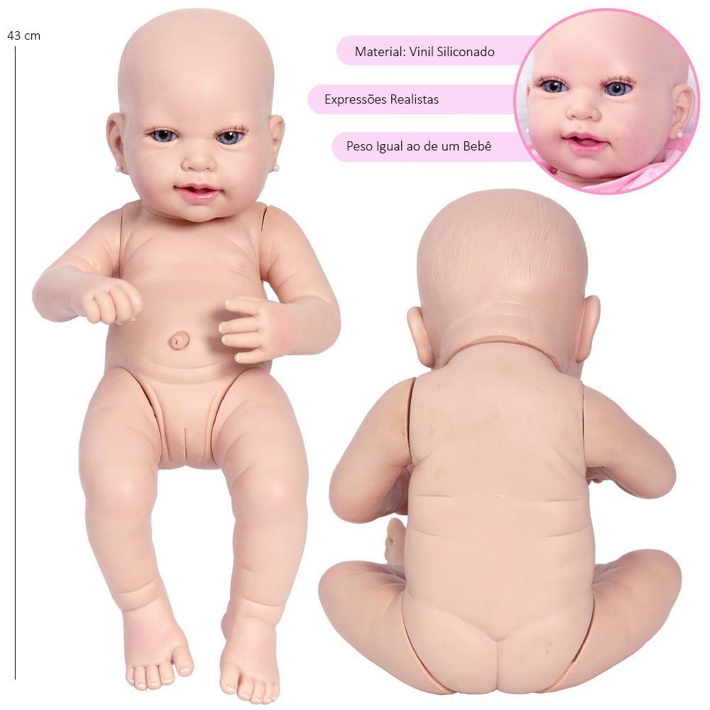 Boneca Bebe Reborn Silicone Menina Realista Com Acessórios