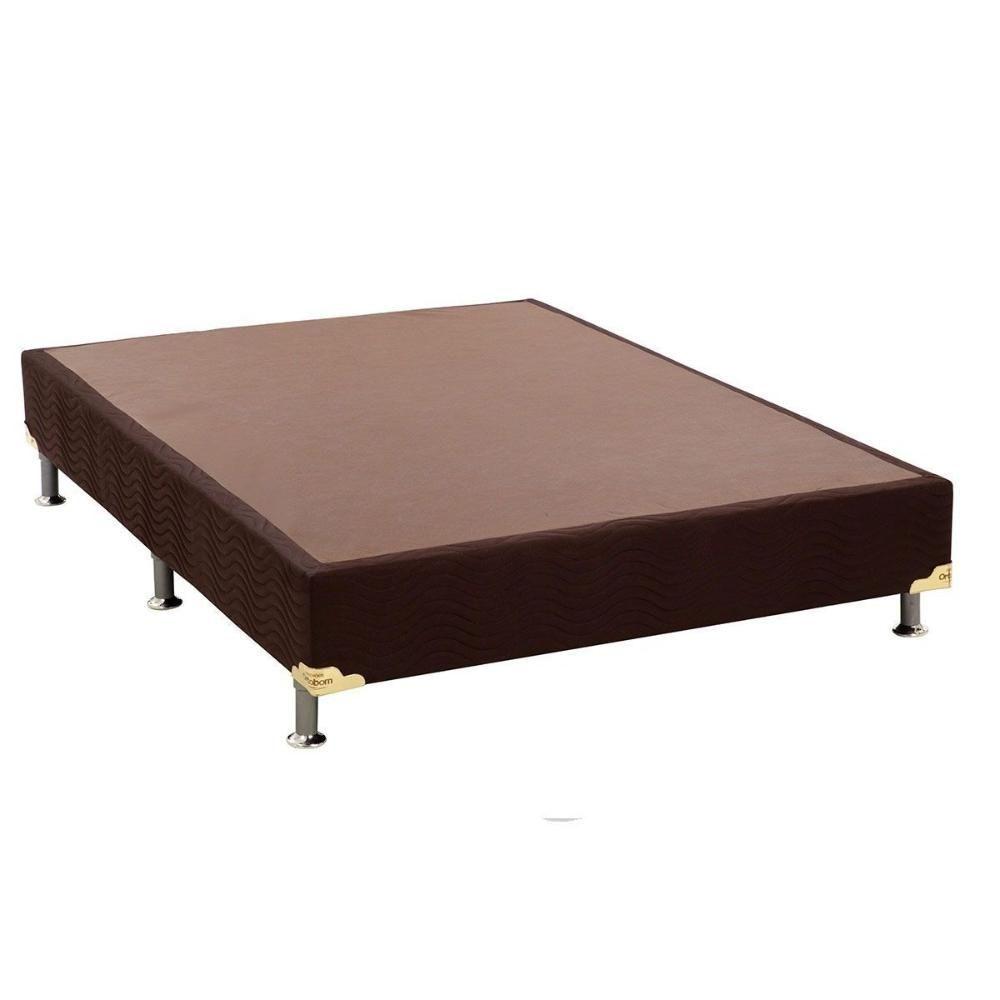 Miniatura Cama Box Base Viúva Americana Suede Brown (128x188x23) - Ortobom