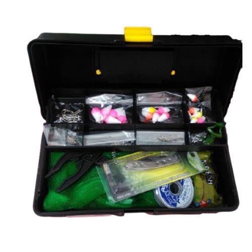 Miniatura Caixa Com Acessórios Kit Para Pesca Completa Pesqueiro