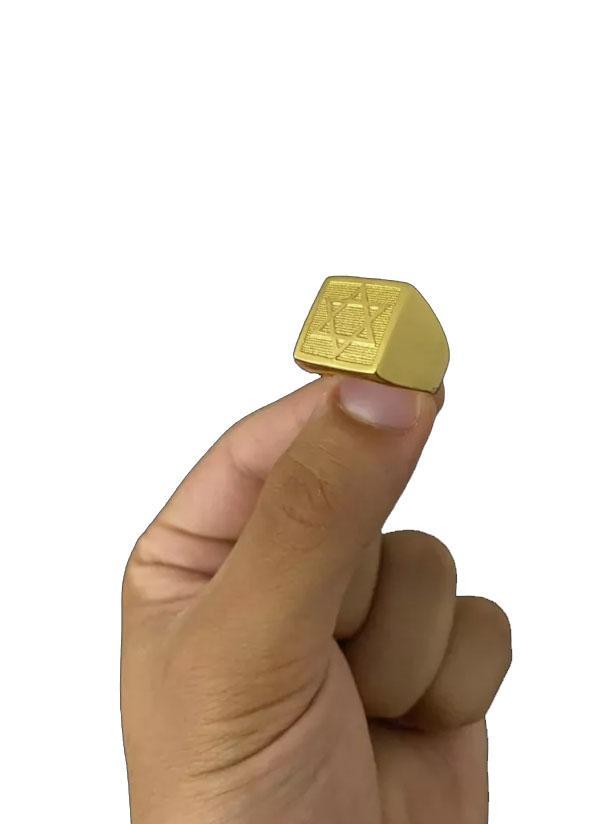 Miniatura Anel Estrela De Davi Regulável - Banhado A Ouro 18K