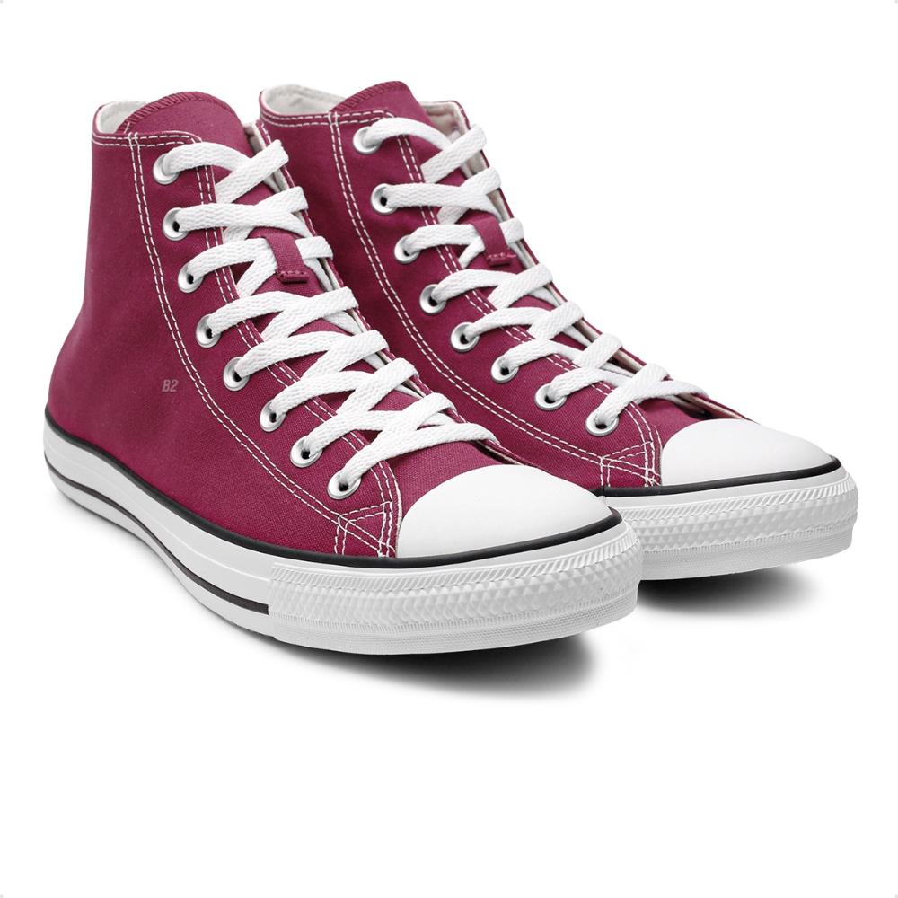 Miniatura Tênis Converse Chuck Taylor All Star Cano Alto Feminino Bordô / Branco - 34