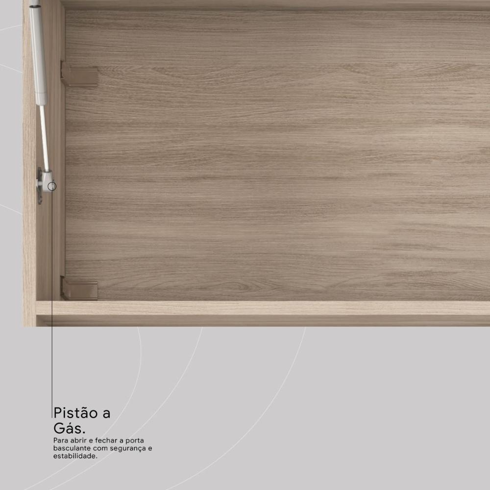 Armario De Cozinha 6 Portas 2 Gavetas Select Demobile Avena/Grafito