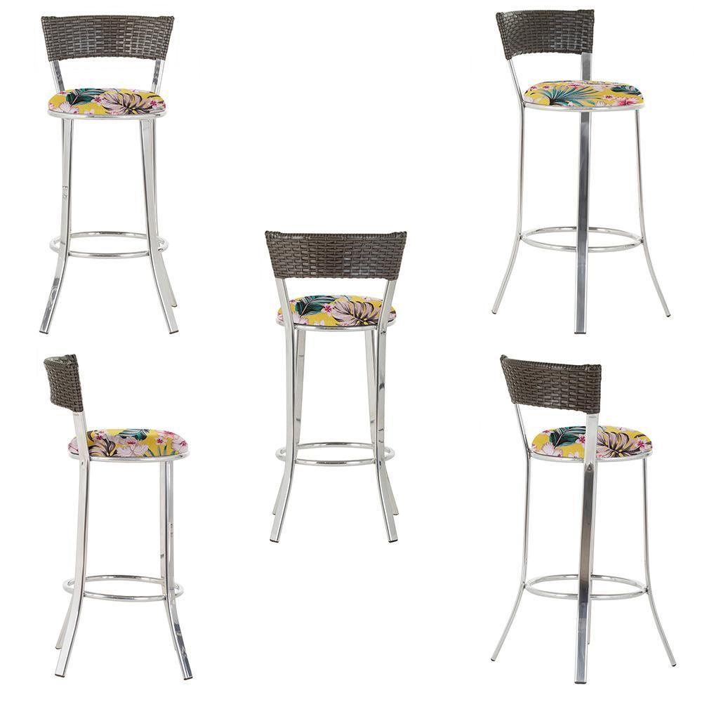 Miniatura Conjunto Com 2 Banquetas Em Alumínio, Fibra Sintética E Impermeável Tc Argila A16