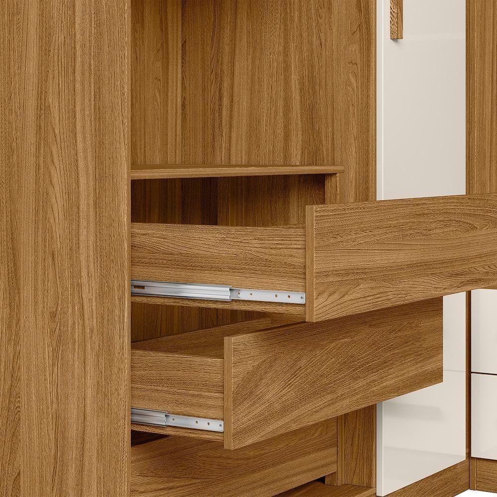 Guarda-roupa Modulado Veneza 7 Portas 5 Gavetas Freijó/off White Moval Freijó/off White