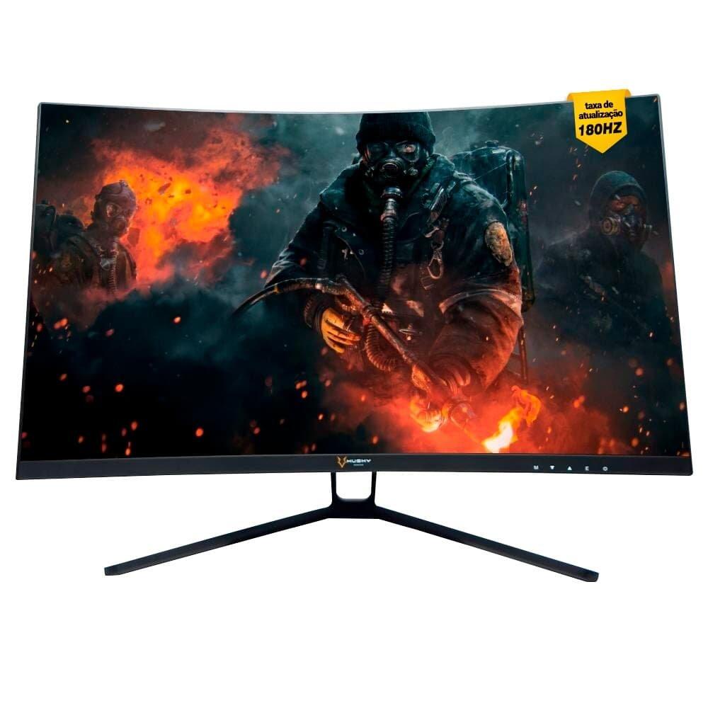 Miniatura Monitor Gamer Husky Storm 27' LED, Curvo, 180Hz, Full HD, 1ms, DisplayPort e HDMI, 99% sRGB, Adaptive Sync, Ajuste de Ângulo - HGMT001