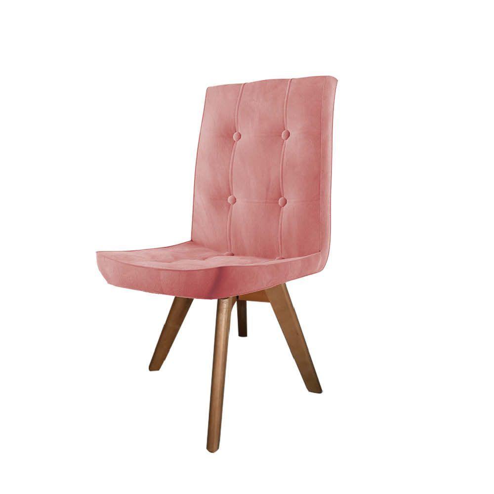 Miniatura Cadeira De Jantar Drop Com Botão Base Giratória Castanho Suede Rose Gold - Amey Decor