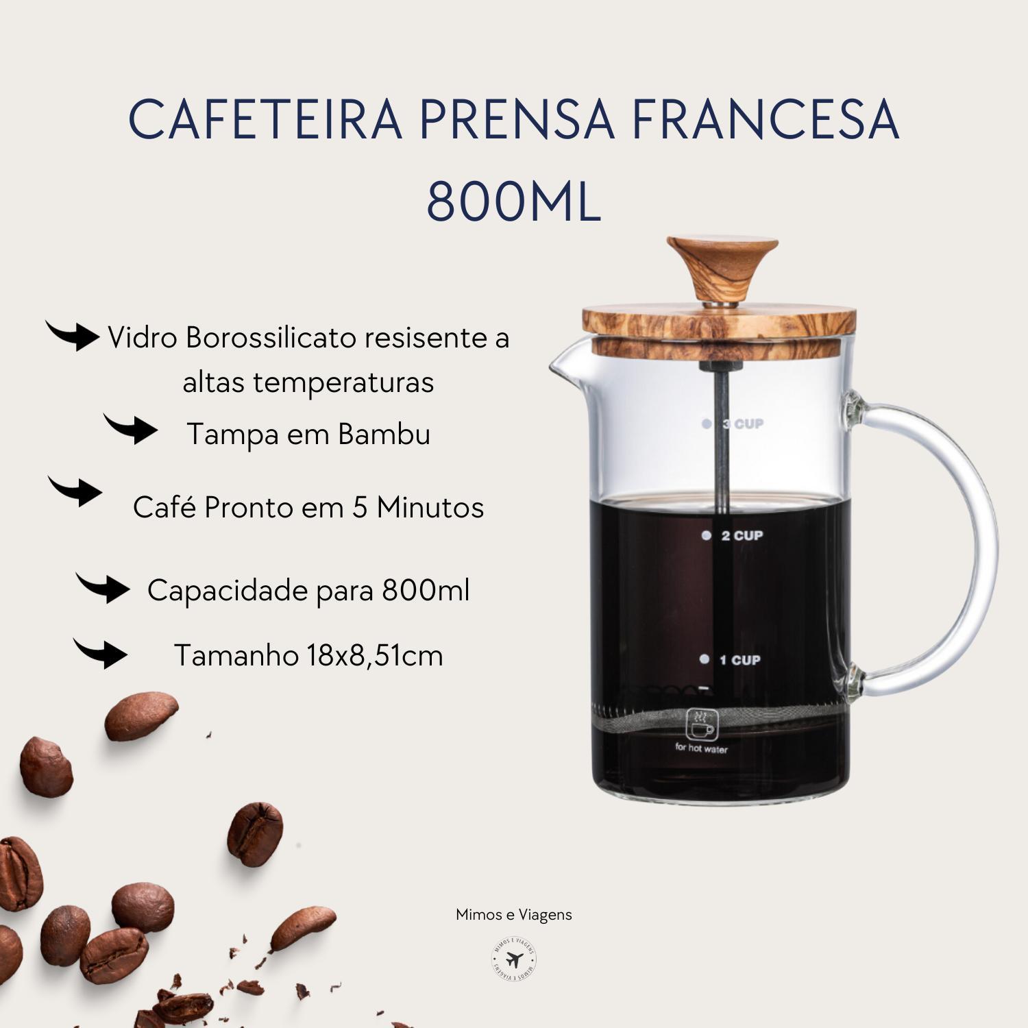 Miniatura Cafeteira Manual Prensa Francesa French Press 800ml