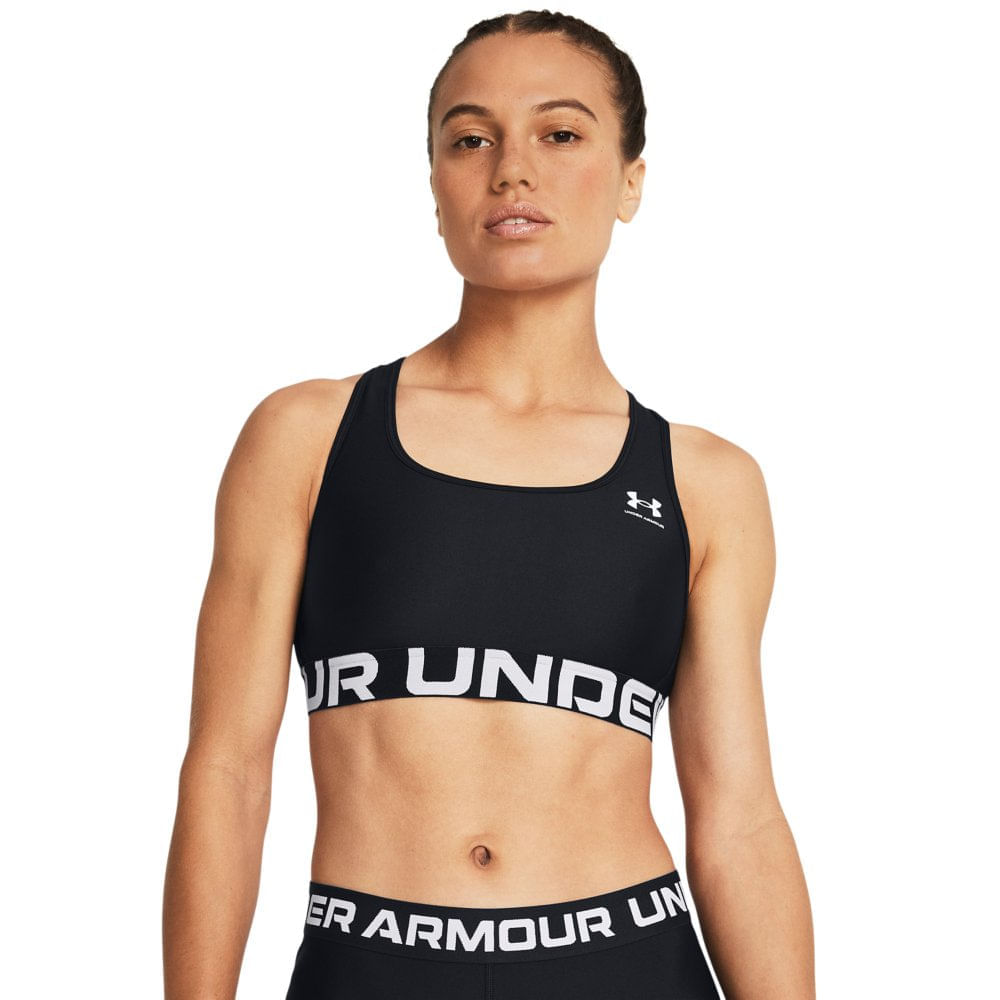 Miniatura Top de Treino Feminino Under Armour HeatGear Authentics Mid Preto - G