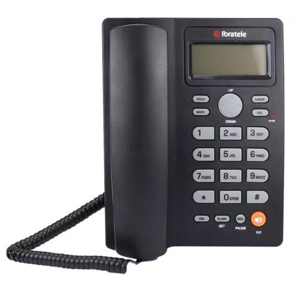 Miniatura Telefone Fixo Com Fio Ibratele C/ Identificador De Chamadas Preto