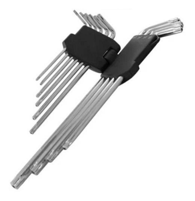 Miniatura Jogo de Chave Torx Guia Média sem Furo Kit 10 Peças T9 à T50 CR-V 2059 WESTERN