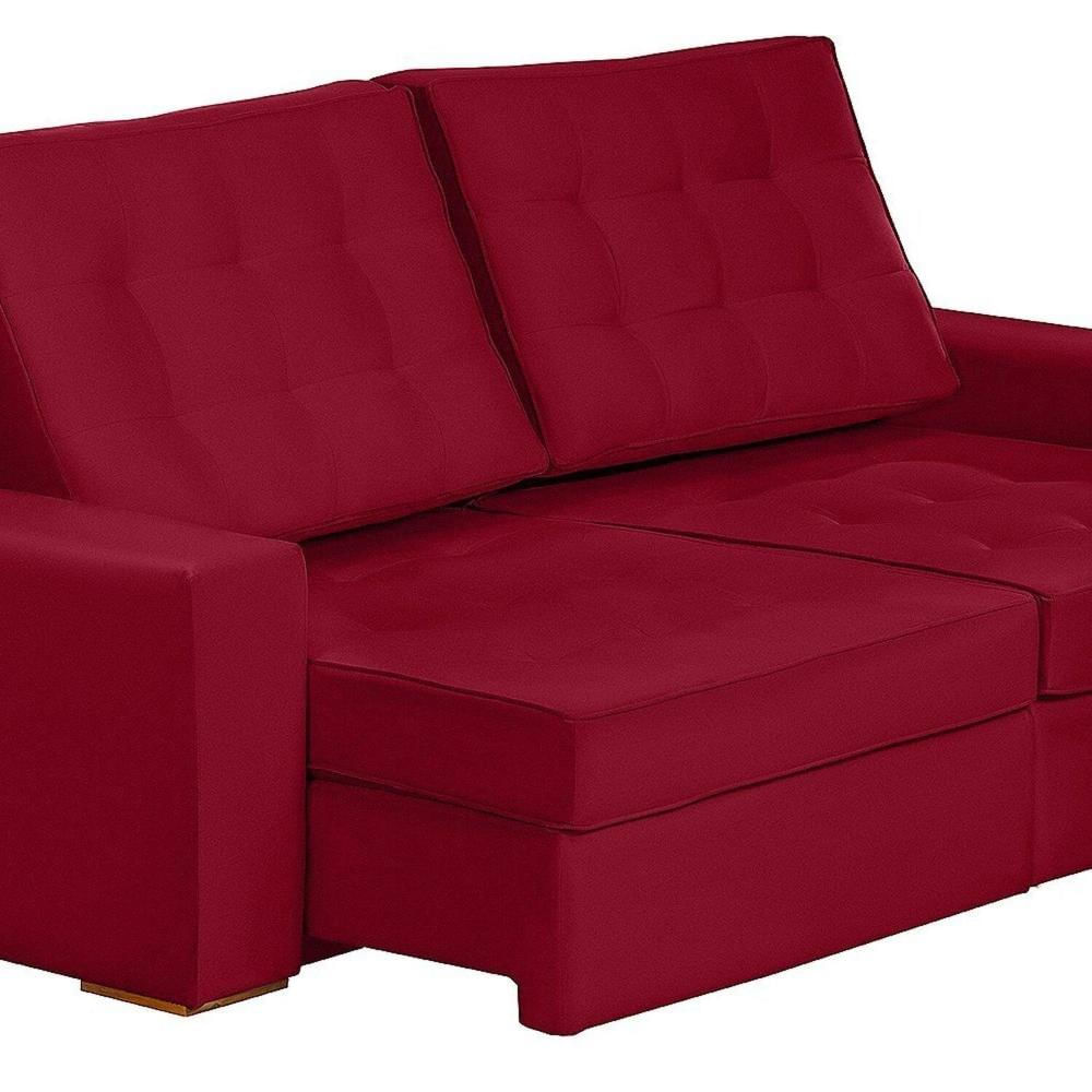 Sofá Curitiba Modular 3 Lugares 230 Cm Retrátil Reclinável Yescasa Vermelho