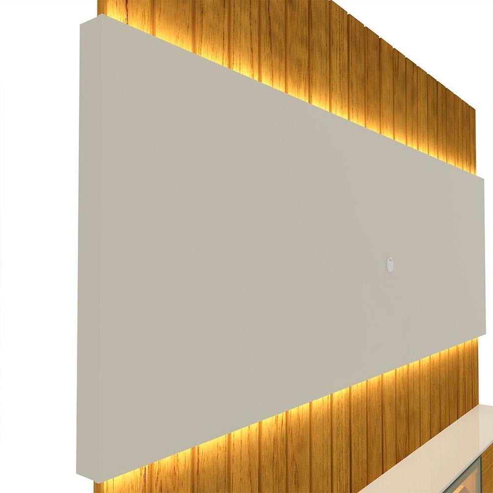 Estante Home Para TV até 85 Polegadas com Led 230cm Soberano Reflecta Naturale/Off White