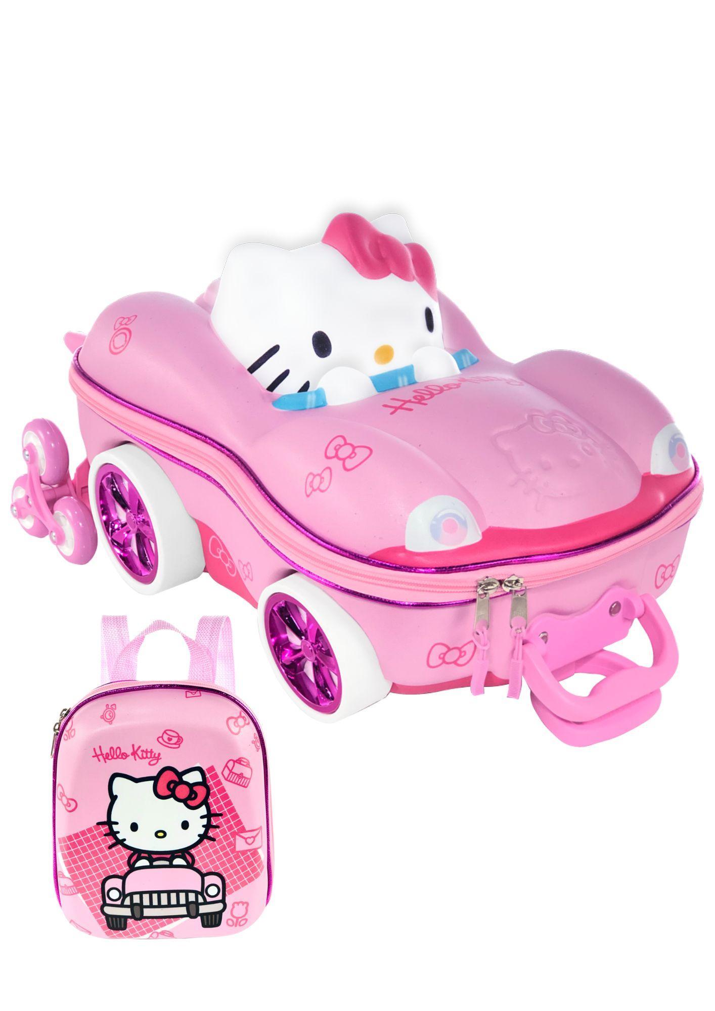 Miniatura Kit Mochila De Rodinhas E Lancheira 3D Hello Kitty Carro