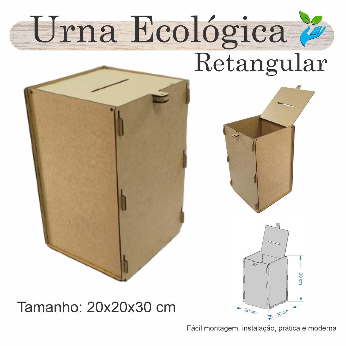 Miniatura Urna Ecológica Sorteio Caixa Sugestão Retangular 30 X 20 Mdf