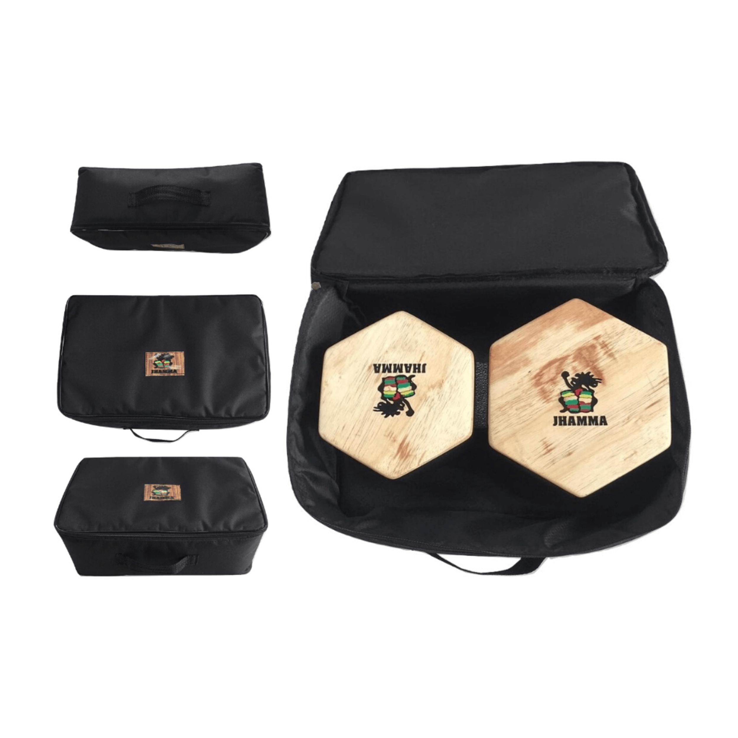 Bongô Hexagonal + Bag De Transporte Jhamma Percussões Black