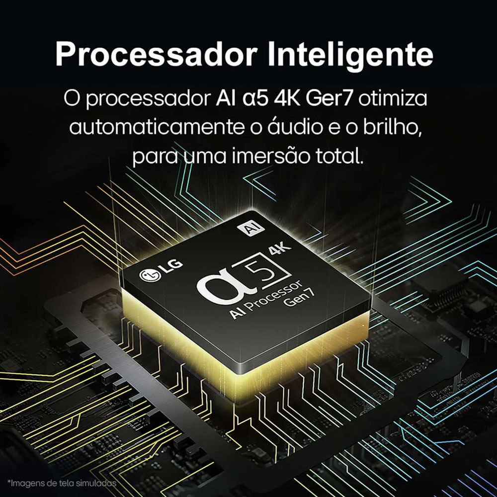 Smart TV 4K 50 Polegadas LG UHD 50UT8050 Processador A5 Ger7 AI Alexa/Chromecast integrado Otimizador de Jogos webOS 24 Controle Smart Magic Preto