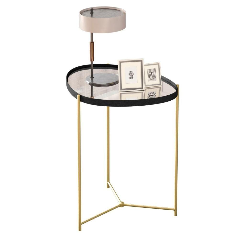Miniatura Mesa De Apoio Monterrey Preto Dourado