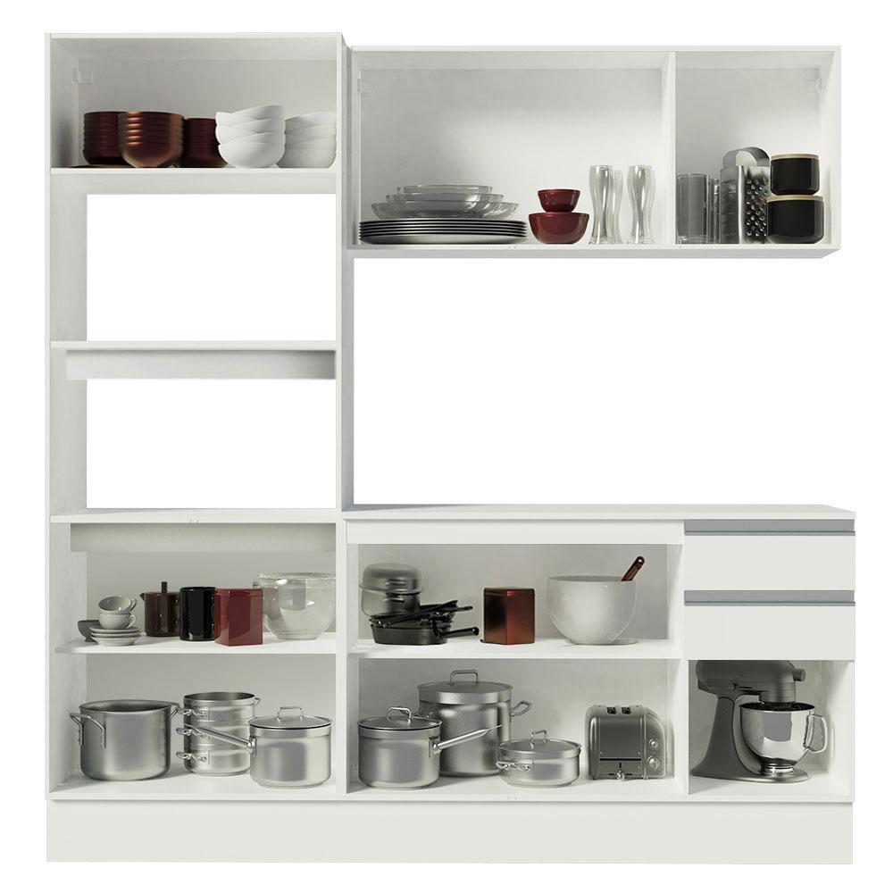 Miniatura Armário de Cozinha Compacta 100% MDF 190 cm Smart Madesa 01 Branco