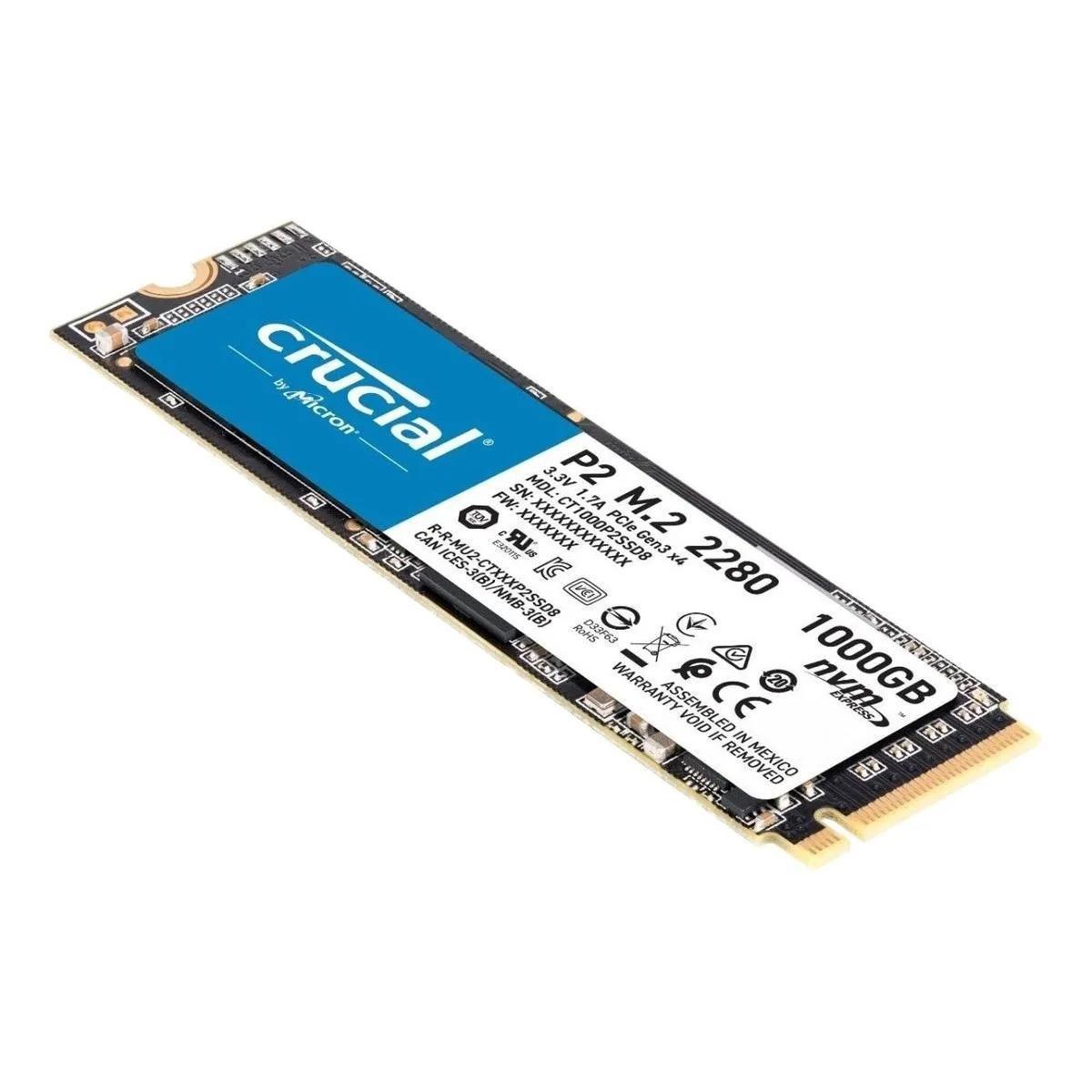 Miniatura Ssd Crucial P2 1Tb M2 Nvme Leit 2400Mb/S Grav 1800Mb/S Pcie
