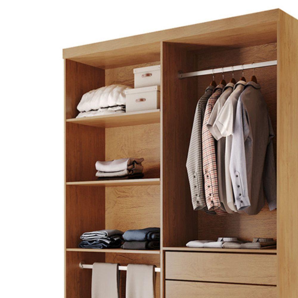 Closet Solteiro Hera 2 Gavetas 4 Prateleiras Mdf Rufato Imbuia