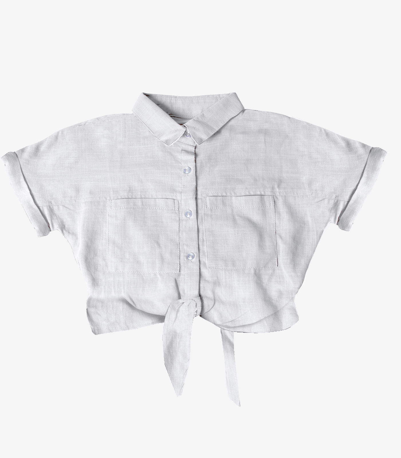 Miniatura Cropped Infantil Com Amarração Viscose Select Branco 10