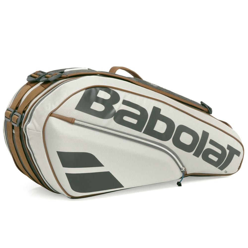 Miniatura Raqueteira Babolat Wimbledon X6 Cinza e Marrom