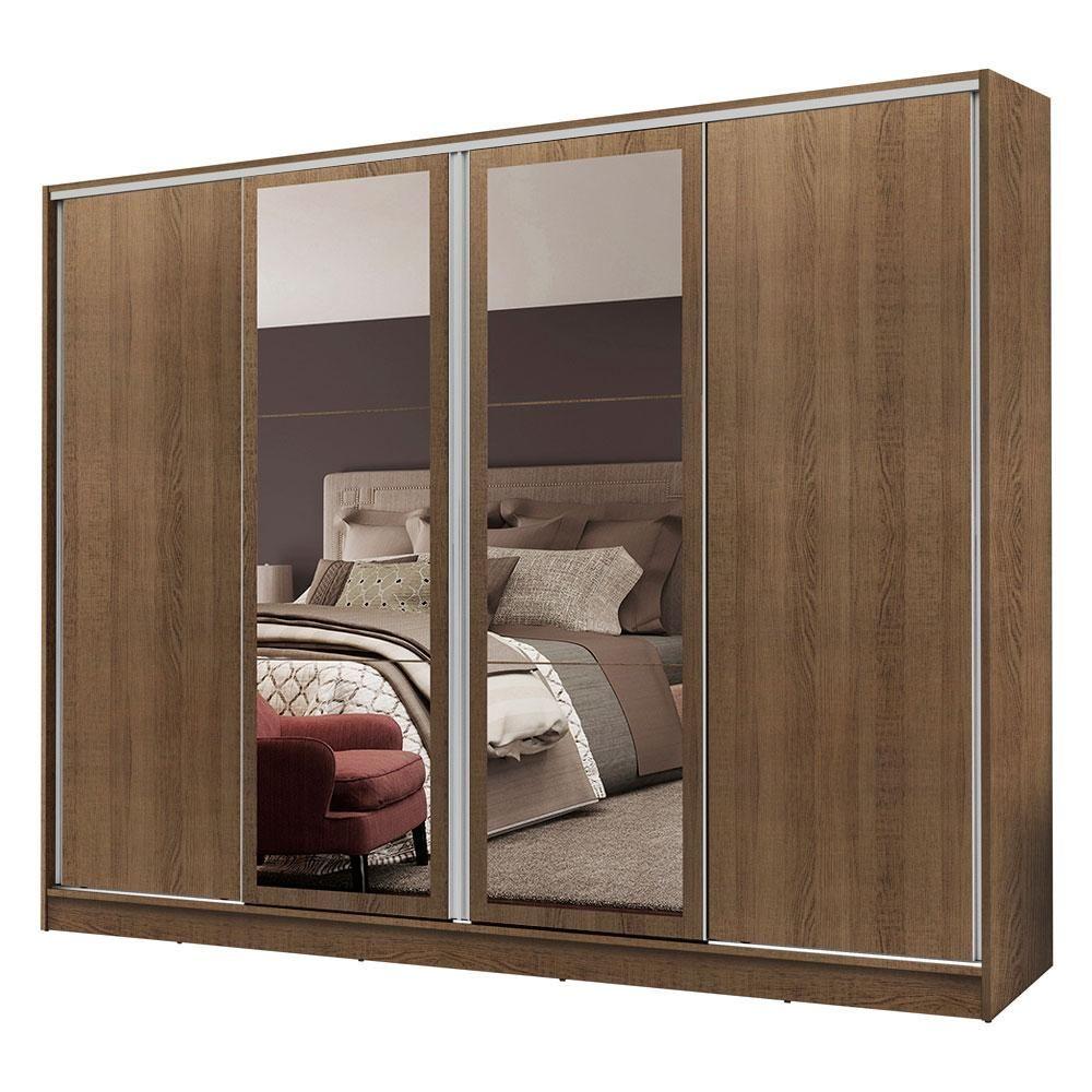 Miniatura Guarda Roupa Casal 4 Portas de Correr com Espelhos Madesa