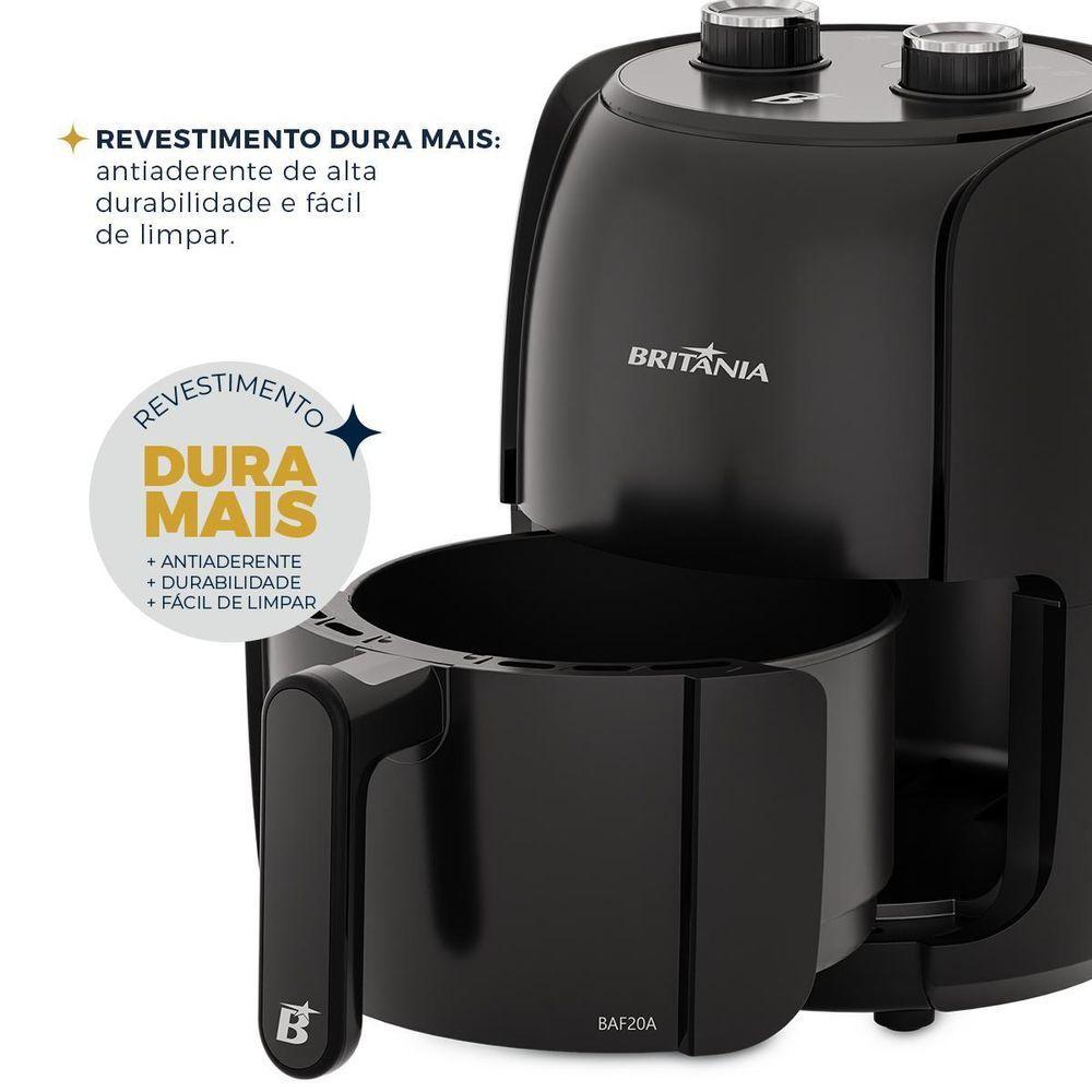 Miniatura Air Fryer Britânia Compacta 2L 1000W Sem Óleo BAF20A 220V