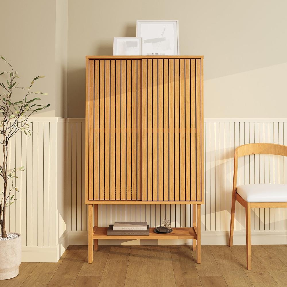 Miniatura Cristaleira Baixa Magna Porta Ripada Cabecasa Madeiramadeira Mel