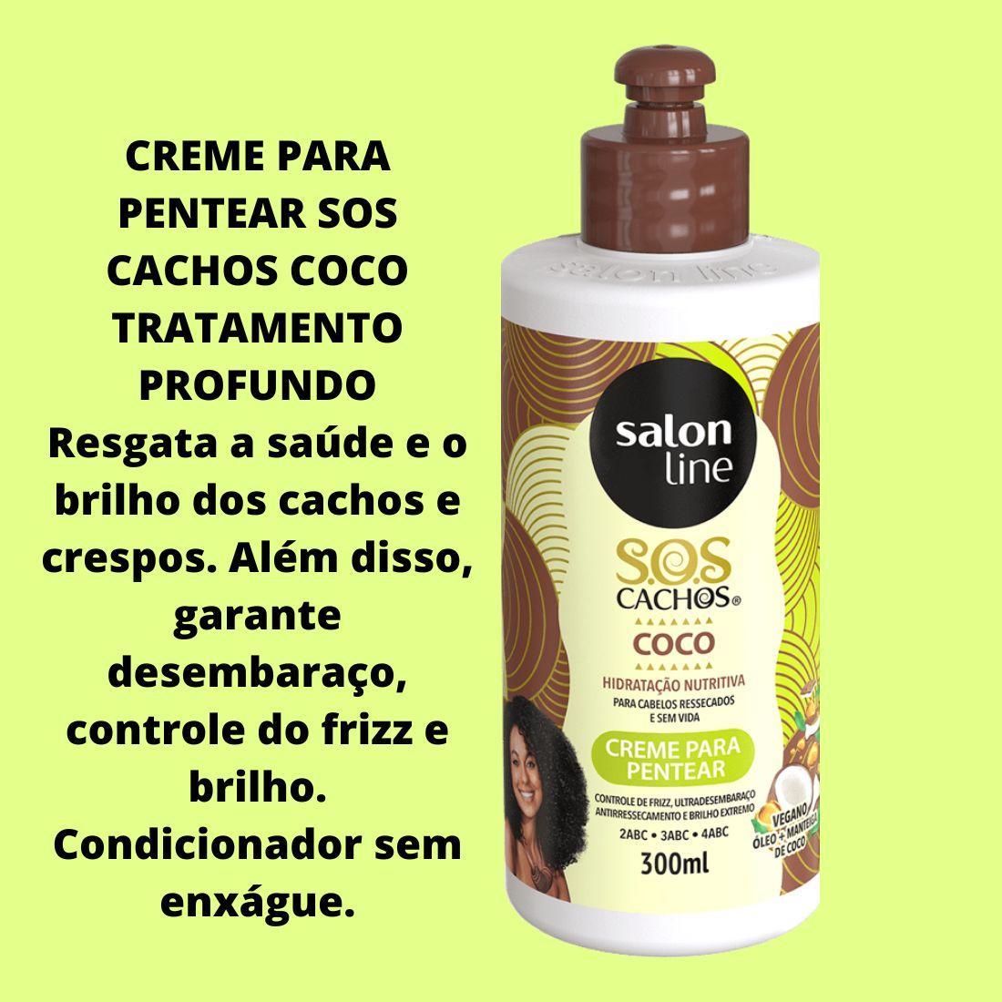 Miniatura Kit Salon Line Sos Cachos Coco Hidratação Sos Oleo De Coco