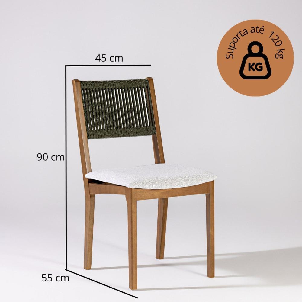 Miniatura Kit 2 Cadeiras de Jantar sem Braços Tune Verniz Mel/Corda Verde