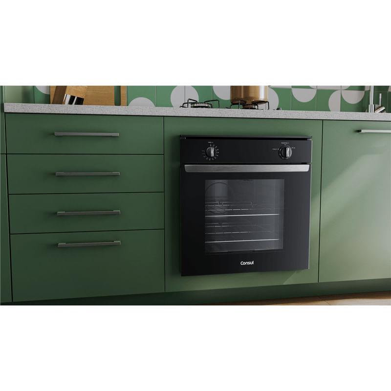 Forno de Embutir a Gás Consul 78L Preto com Grill COA84CE Bivolt
